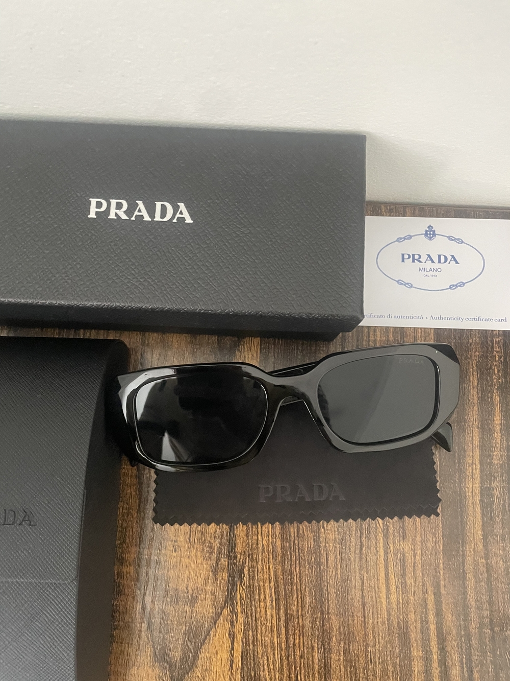 Prada Black Rectangular Sunglasses Price Is Negotiable - Picture 2 of 4